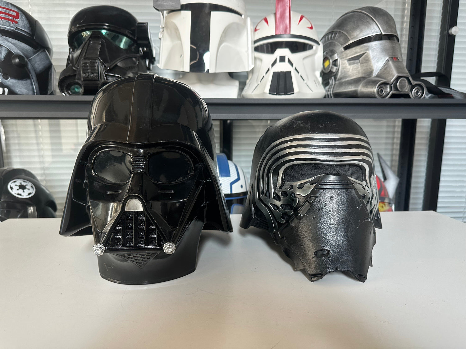 darth vader helmet and kylo ren helmet