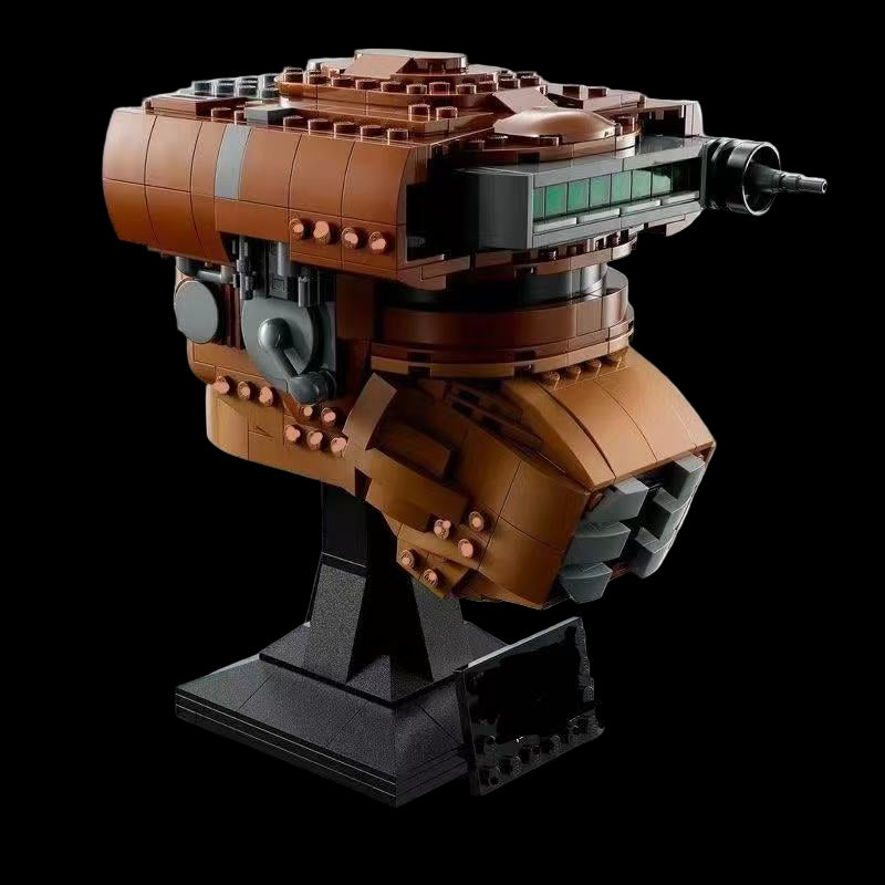 Star Wars Princess Leia Boushh Helmet set box with brick pieces and display base