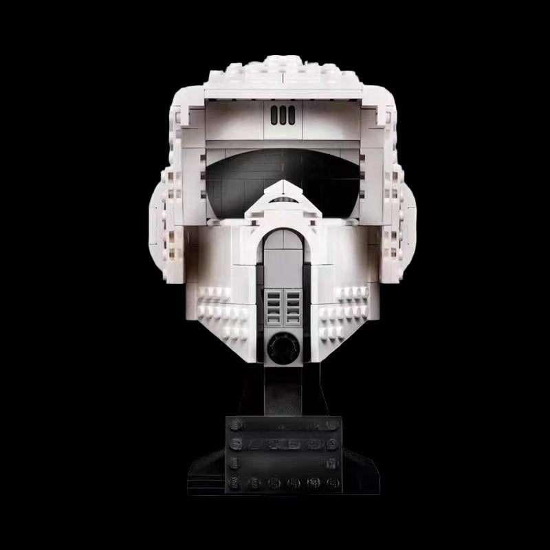 Scout Trooper Helmet — side profile view highlighting helmet contours and visor shape