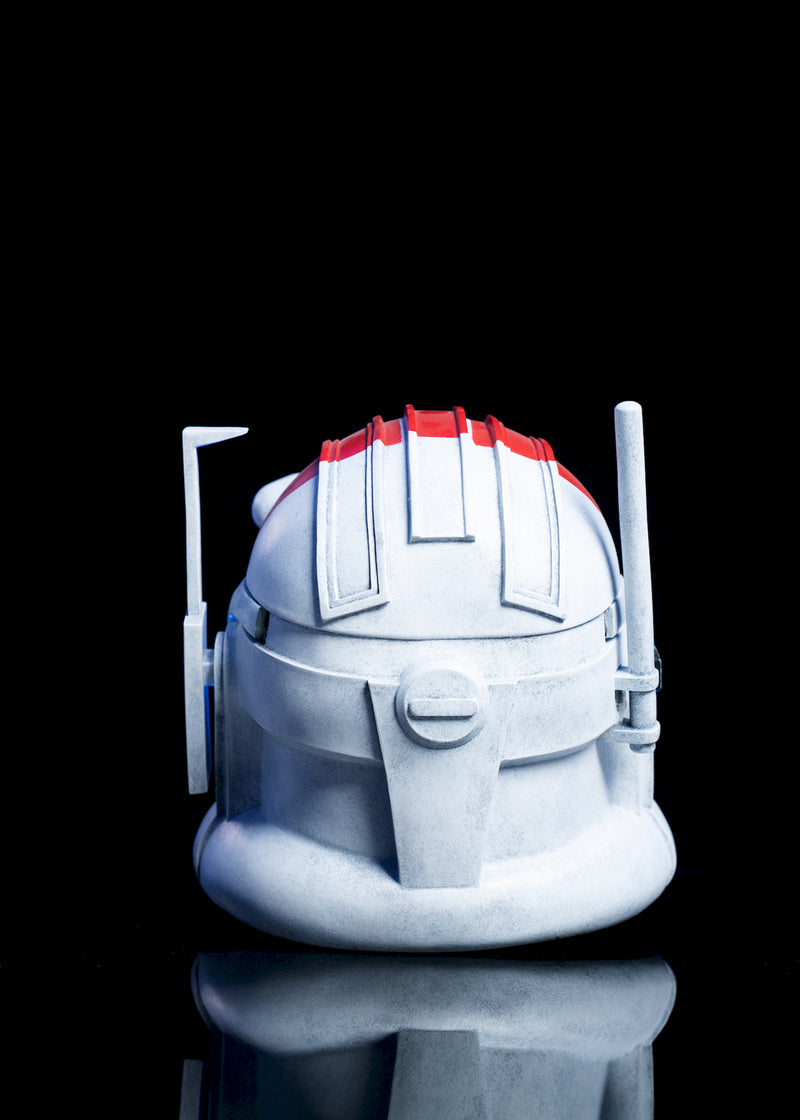 Captain Vaughn Helmet back view red and white helmet