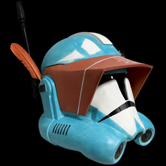 Clone Captain Tukk Helmet right side view blue and white helmet 