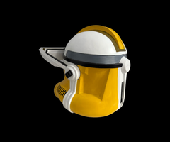 Commander Bly Clone Trooper Helmet left-back side view yellow details