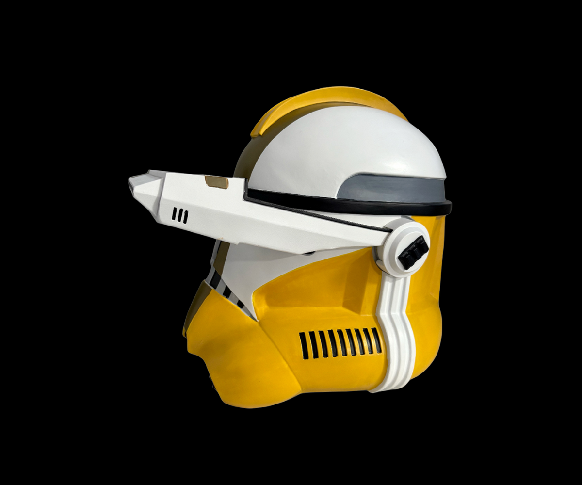 Commander Bly Clone Trooper Helmet left side view yellow details