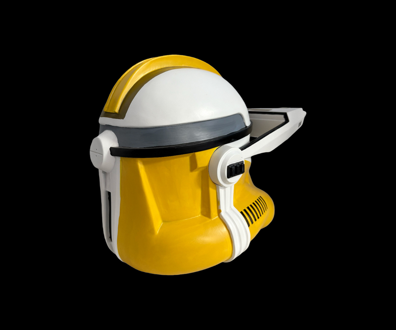 Commander Bly Clone Trooper Helmet right-back side view yellow details