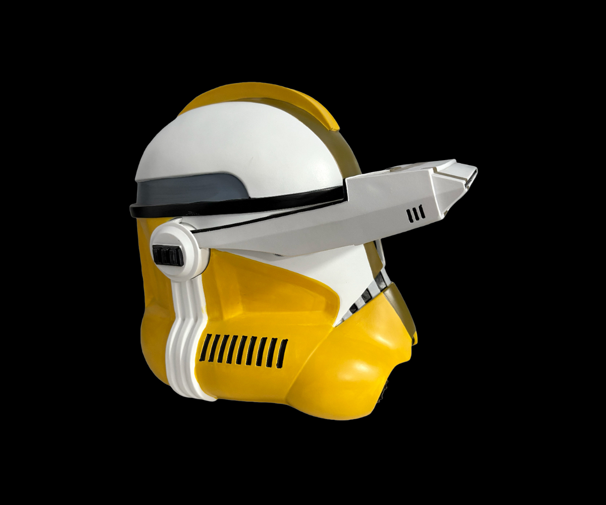Commander Bly Clone Trooper Helmet right side view yellow details