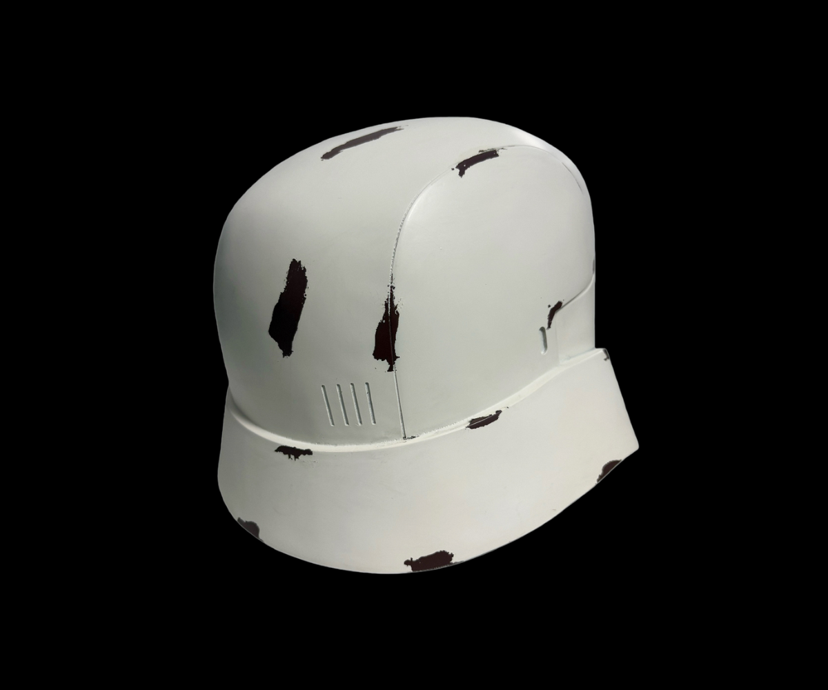 Range Trooper Helmet right-back side view white helmet  details