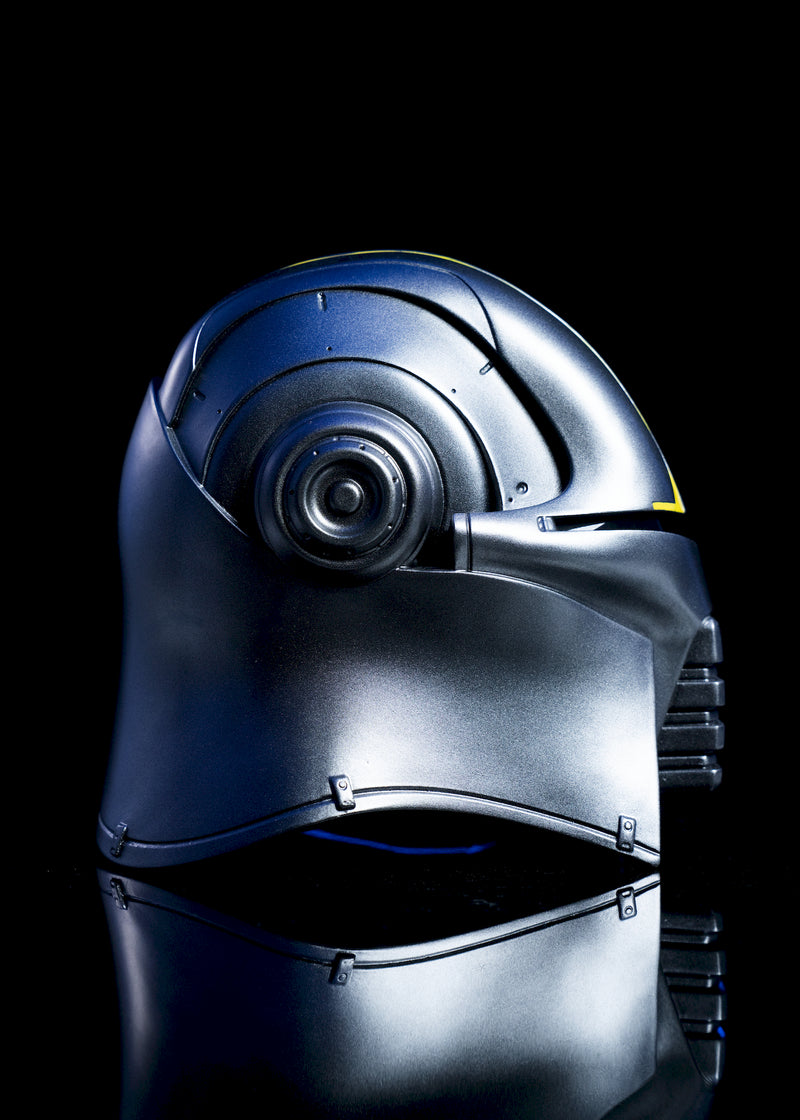 Starkiller Helmet right side view silver helmet