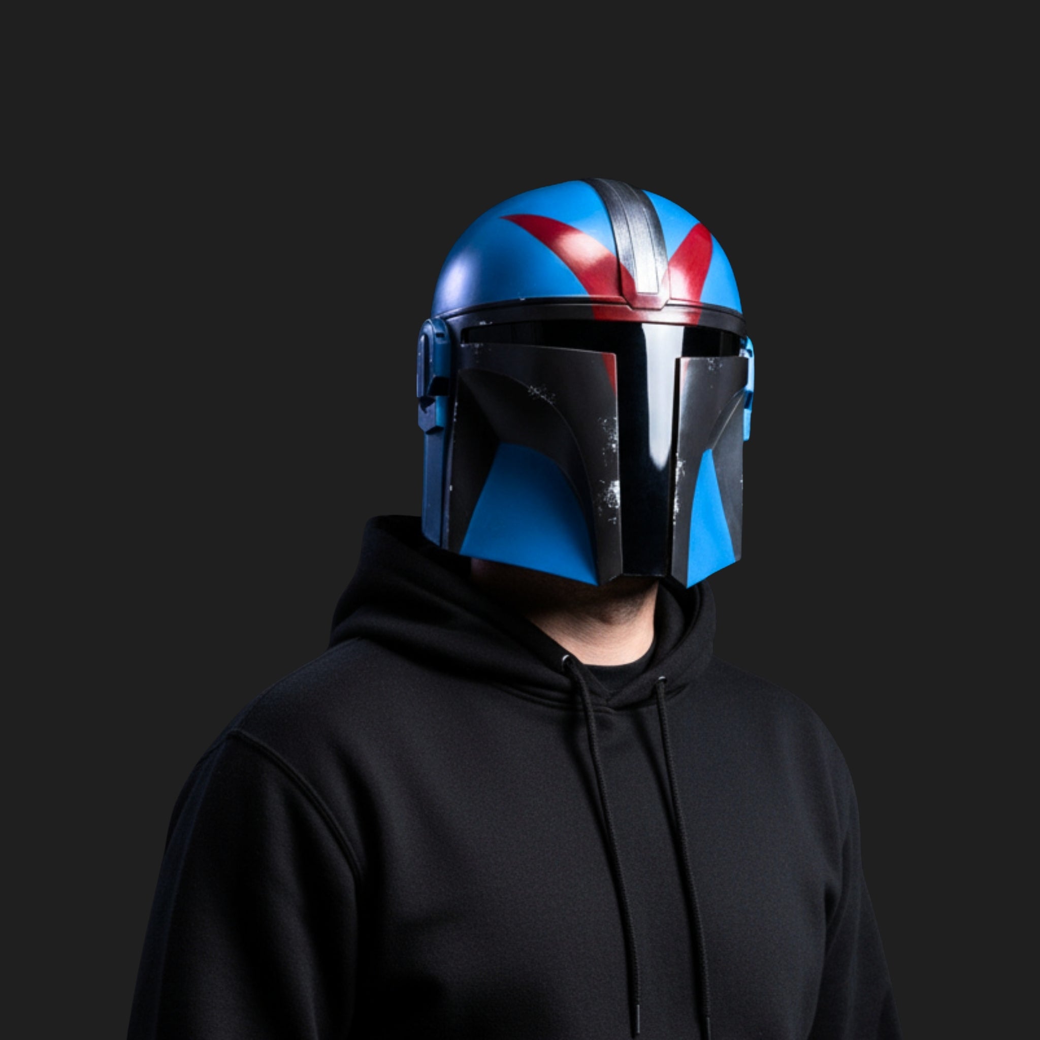 Blue Mandalorian Commmander Trooper helmet