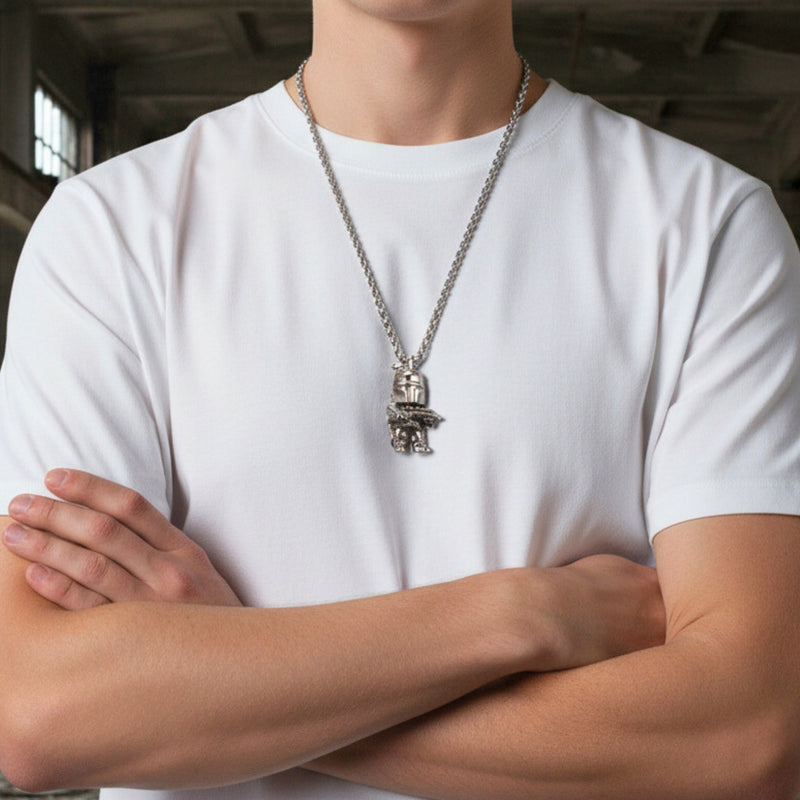 Star Wars Mandalorian Figure Pendant Necklace-4