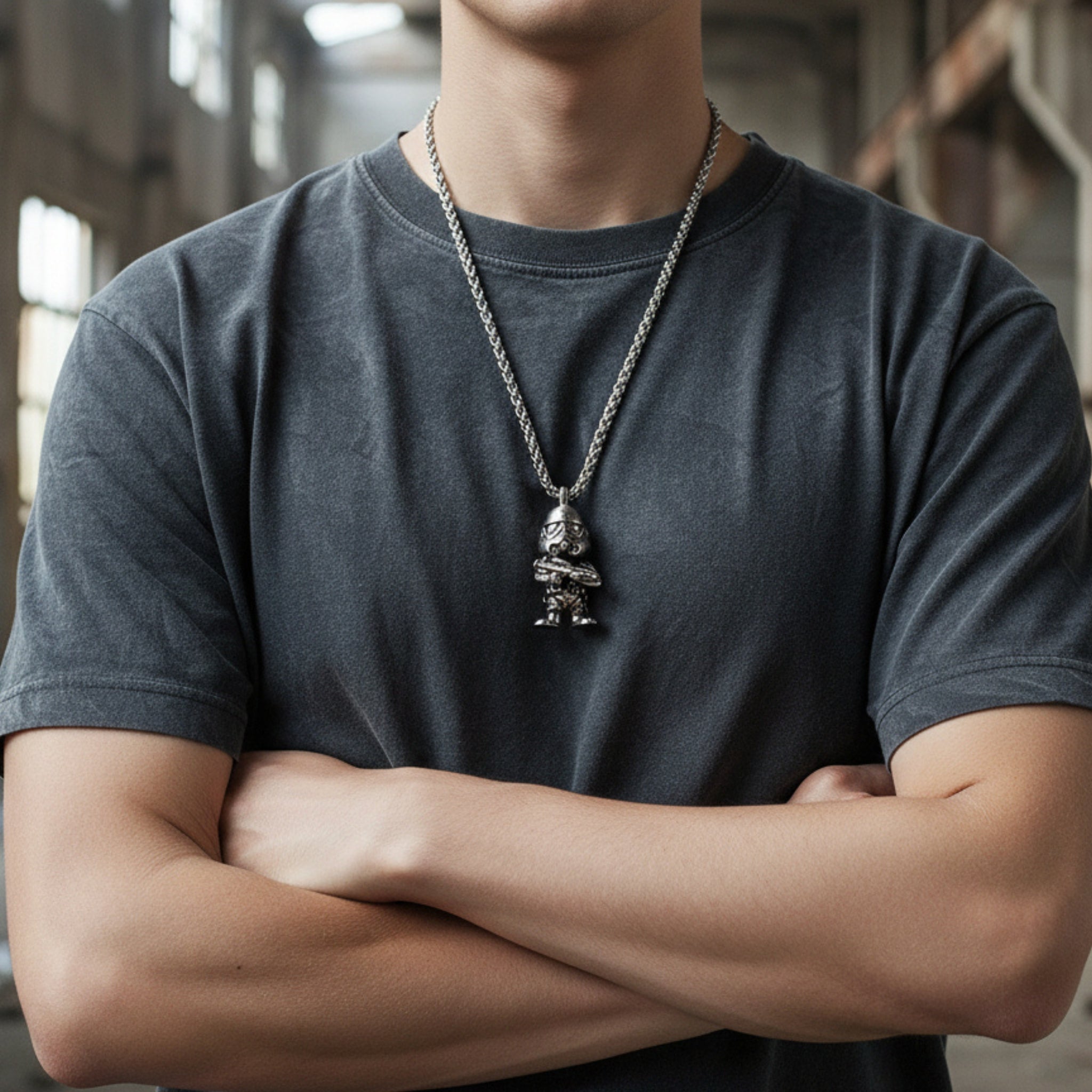 Star Wars Stormtrooper Figure Pendant Necklace-4